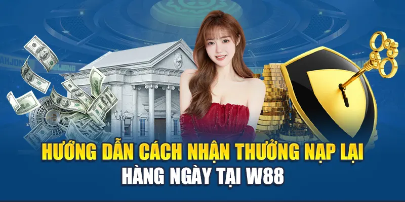 Hướng dẫn cách nhận thưởng nạp lại hàng ngày tại W88